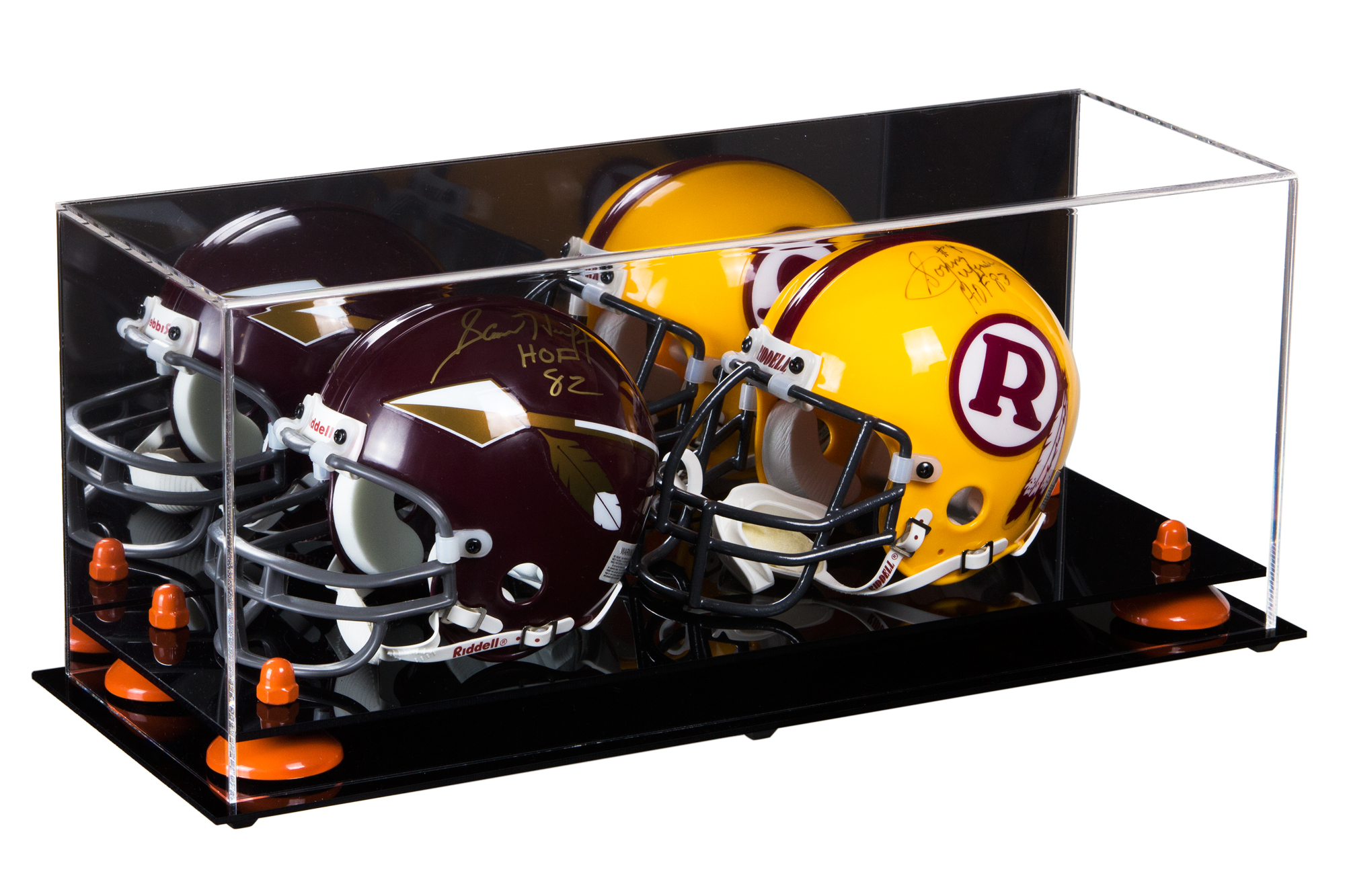 Better Display Cases 2 Mini Football Helmet Display Case (not Full Size) Mirror and Clear