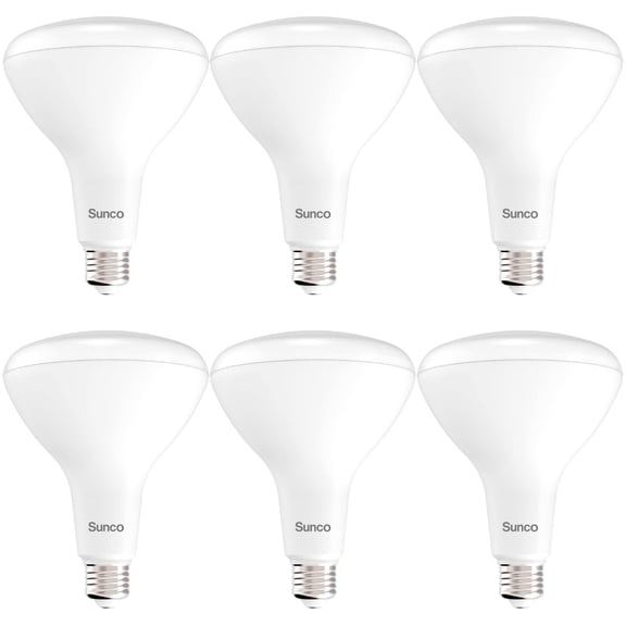 Sunco 6 Pack BR40 LED Flood Light Bulb, E26, 17W=100W, 4000K Cool White
