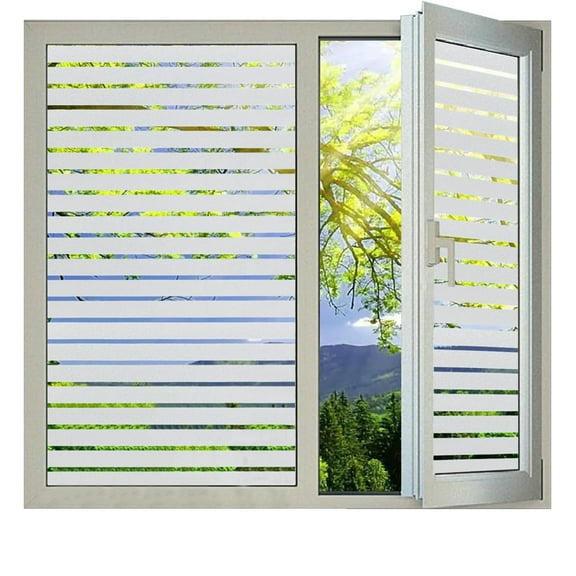 NOGIS Window Privacy Film, Frosted Glass Window Film, Static Cling Glass Vinyl, Heat Blocking Frosting Coverings, Removable Door Stickers for Home Office, Non-Adhesive, Reusable, 17.7 x 78.7 inches