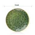 thumbnail image 4 of Ceramic Round Dessert Salad Plates - 8 Inch, Set of 6, Microwave, Oven, and Dishwasher Safe, Scratch Resistant, Porcelain Fluted Suitable for Snacks, Appetizer, Home, Party (Green), 4 of 4