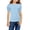 Light Blue, variant on Girls Puff Short Sleeve Shirts Summer Ribbed Knit Crewneck T Shirt Tops Tee Blouse