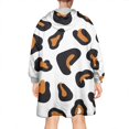 thumbnail image 2 of Black and Orange Of Leopard Print Wearable Oversized Blanket,Wearable Blanket Hoodie for Adults,Cozy Hooded Blankets with Super Pockets,Super Warm Fuzzy Pullover for Women & Men, 2 of 6