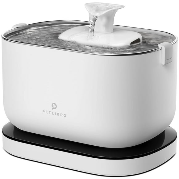 Fuente de agua para gatos PETLIBRO Dockstream de 2,5 litros con bandeja de acero inoxidable