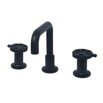 Kingston Brass KS142RXMB Belknap Widespread Bathroom Faucet with Push Pop-Up Drain, Matte Black