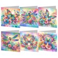 thumbnail image 1 of (LY828) Tarjetas Hechas A Mano DIY Con Pintura Diamantes Deseos Diarios Tarjetas Felicitación Tarjetas para Fiestas Navideñas 6 Uds. Mariposas Libélulas Y Flores, 1 of 9
