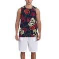 thumbnail image 6 of Rocae Roses Skulls for Men's Basketball Jersey Lightweight and Breathable Athletic Tank Top,Quick-Drying Sports Jersey 4X-Large, 6 of 9