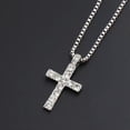 thumbnail image 5 of HOOUN Mens Womens Silver Gold CZ Cross Pendant Necklace Punk Hip Hop Biker Jewelry 22"-Silver, 5 of 6