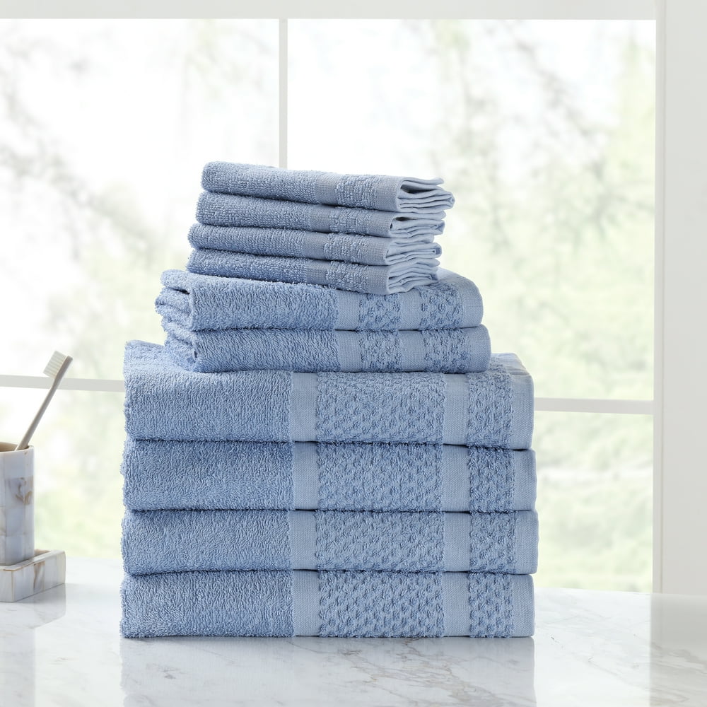 Mainstays Value 10Piece Cotton Towel Set with Upgraded Softness