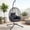 Dark Grey, variant on Dayalane Outdoor Egg Hanging Chair with Stand, Honeycomb Wicker Swing Chair for Patio, All-Weather Rope Hammock Chair with Thick Cushions & Headrest for Indoor Bedroom, Balcony, Garden, Black