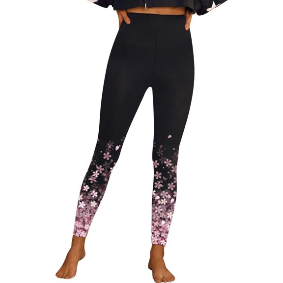 JDEFEG Girls Yoga Pants with Pockets Women High Waist Sports Leggings Long Sports Print Trousers Tights Yoga Pants Training Trousers Slim Fit Yoga Pants For Women Polyester,Spandex Pink Xl