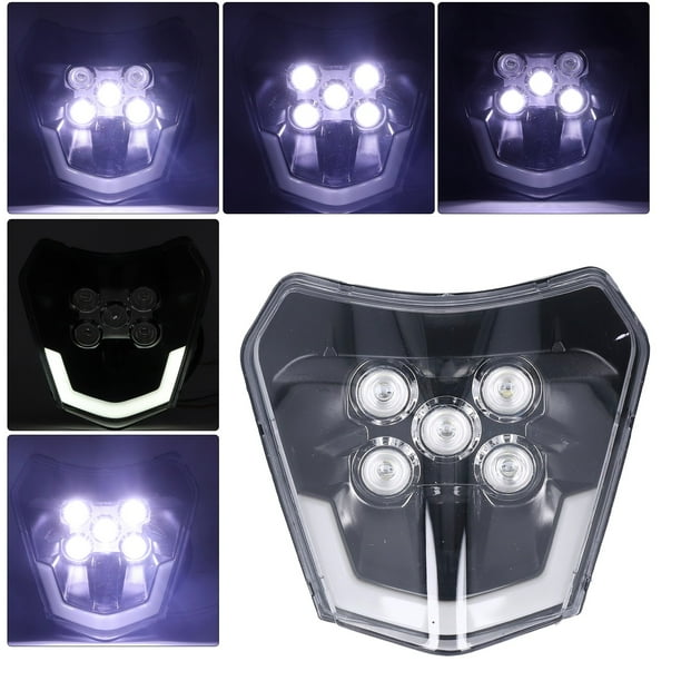 Faro LED Para Motocicleta, Lente Transparente, Luces De Conducción LED Para Motocicleta A Prueba De Polvo, Visión Clara 5LED Para Moto