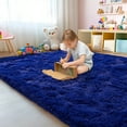 thumbnail image 4 of ZENELESS Large Fluffy Area Rugs for Living Room,8x10 Shag Rectangular Carpets for Bedroom, Blue, 4 of 6