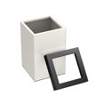 thumbnail image 2 of Gatco Elevate Stainless Steel 3 Gallon Square Wastebasket, Matte Pearl/Black Lid, 2 of 5