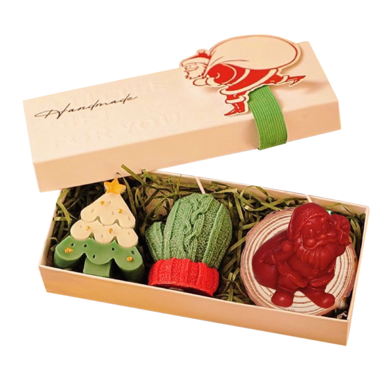 Rvkxad Christmas Scented Candle Set, Tree Candle Gift Box for Christmas Eve, Fragrant Holiday Decor