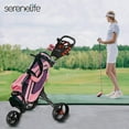 thumbnail image 5 of SereneLife 3 Wheel Folding Walking Golf Bag Push Cart Holder with Cup Holder, 5 of 7