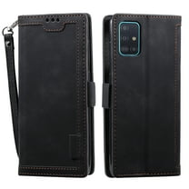 Galaxy Note 20 Ultra Case, Allytech Retro PU Leather Folio Flip Cover with Cards Slots Folding Stand Full Protection Hand Wrist Strap Defender TPU Back Cover for Samsung Galaxy Note 20 Ultra,Black