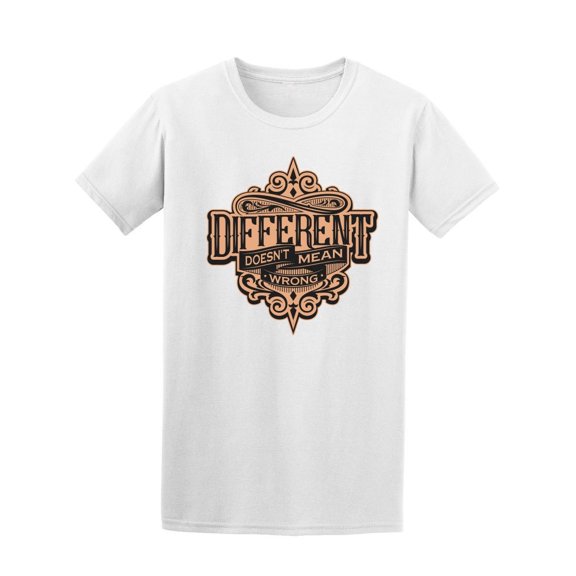 Different Typography Design Tee Men's -Image by Shutterstock