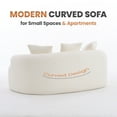 thumbnail image 6 of Loveseat Sofa, 65" Modern Minimalist Curved Loveseat Couch 2 Seat No Assembly Deep Seat Sofa with 3 Pillows for Living Room and Small Spaces, White, 6 of 8