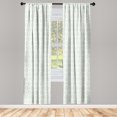 thumbnail image 4 of Ambesonne Nature Art Window Curtains, Tree Silhouette in Ovals, Each 28" W x 84" L, Pistachio Green White, 4 of 4