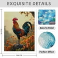 thumbnail image 3 of Diamond Art Kit for Adults, Sunrise Rooster On Rock Flowers Diamond Painting for Adults Beginners, 5D DIY Diamond Art Painting Kits, Colorful Diamond Painting Craft for Home Decor 12x16, 3 of 7