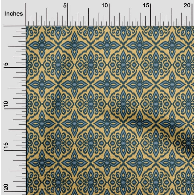 oneOone Polyester Lycra Fabric Paisley & Floral Ikat Print Fabric By Yard 56 Inch Wide