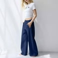 thumbnail image 5 of JJHGVB Sweatpants Women Wide Leg Sweatpants Long Sweatpants Comfy Pants Women Comfortable Womens Pants Navy 2XL, 5 of 7