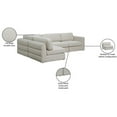 thumbnail image 3 of Maklaine Contemporary Beige Durable Linen Textured Fabric Modular Sectional, 3 of 15