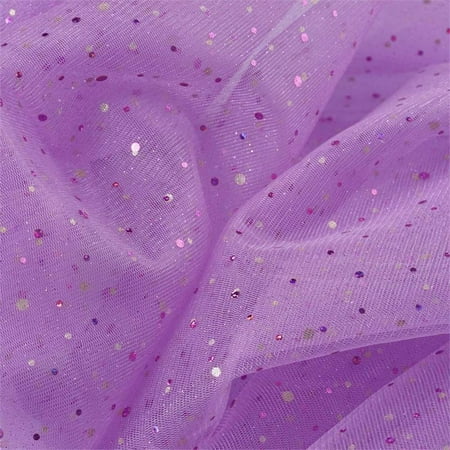 54 inches x 15 yards Sparkled Sequin Tulle Fabric Bolt For Favor Decor - Lavender