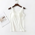 thumbnail image 4 of Krdevn Women's Built-In Bra Tank Top Plus Size Padded Cami Sleeveless Workout Top Summer Casual Comfort Wear,Color: White Size: 4XL, 4 of 4