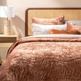 thumbnail image 5 of EVERGRACE Luxury Velvet Quilt Queen Size, Ultra Soft Wave Crushed Velvet Bedding Set, Lightweight Quilted Comforter Set for All Season, Oversized Bedspread Coverlet with 2 Shams, Burnt Orange, 5 of 8