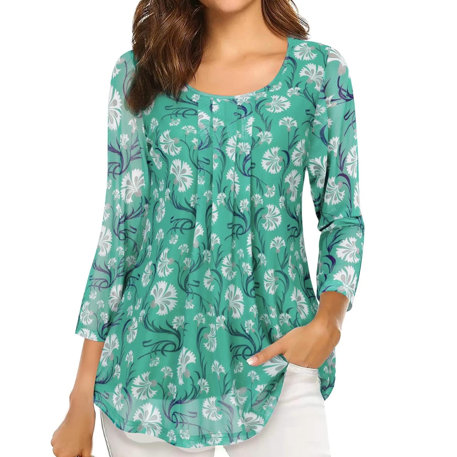 Frostluinai Clearance Items Plus Size Tunics For Women 3X 3 4 Sleeves frostluinai-clearance-items-plus-size-tunics-for-women-3x-3-4-sleeves