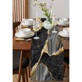 thumbnail image 3 of Black Marble Texture Table Runner Country Wedding Decoration Tablecloth Hotel Dining Table Kitchens, 3 of 5