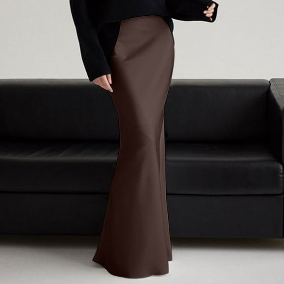 Women Spring Summer Skirt 2024 Silk Elegant High Waist Party Wedding Hem Satin Maxi Skirts Rain Skirt Skirt Lace up Skirt Sequin Skirt Long Jean Skirts for Women Skirt Cover Ups for Women Checke Skirt