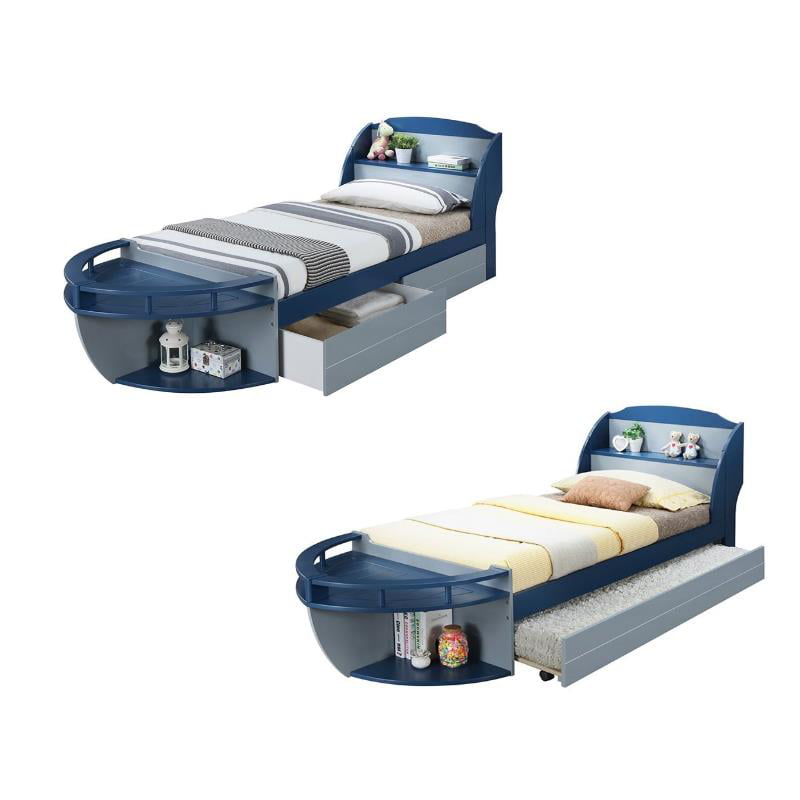 Set Of 2 Kids Twin Boat Bunk Bed In, Boat Bed Frame