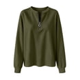thumbnail image 7 of Htigea Womens 1/4 Zip Up Sweatshirts Fall Long Sleeve Tops Casual Trendy Work Daily Pullover Shirts Army Green S, 7 of 7