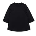 thumbnail image 3 of DuoJiaJ Round Neck 3/4 Sleeve Pleated Front Line T Shirt Women’s T-Shirts Black, 3 of 3
