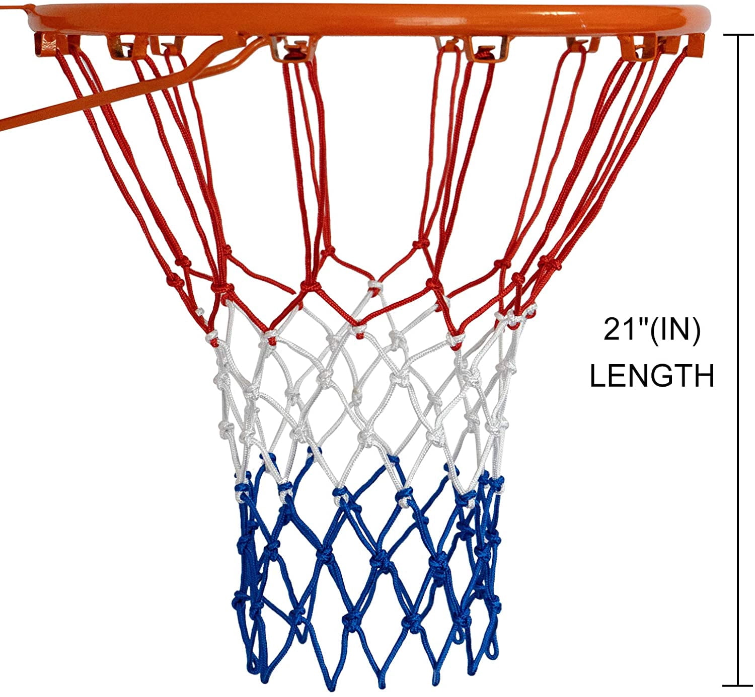 2 Pcs Heavy Duty Basketball Hoop Net - 12 Loop Standard Indoor Or Outdoor Nylon Braided Multicolor Duty Basketball Net Strong And Durable Replacement Basketball Net Basketball Accessories