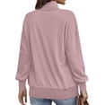 thumbnail image 4 of Oversized Sweatshirt for Women Quarter Button Henley V Neck Fleece Pullover Fall Long Sleeve Sweat Shirts with Pocket, 4 of 6