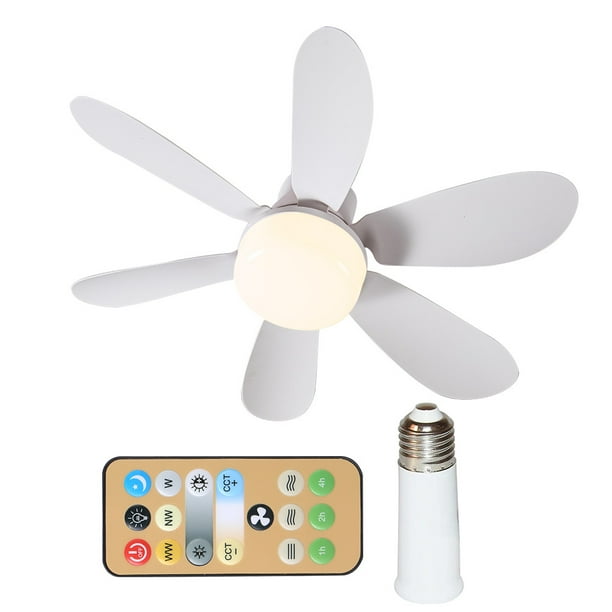 Mini Ventilador Techo LED Con E27 40W 20 47 Pulgadas para Sala Estar Y