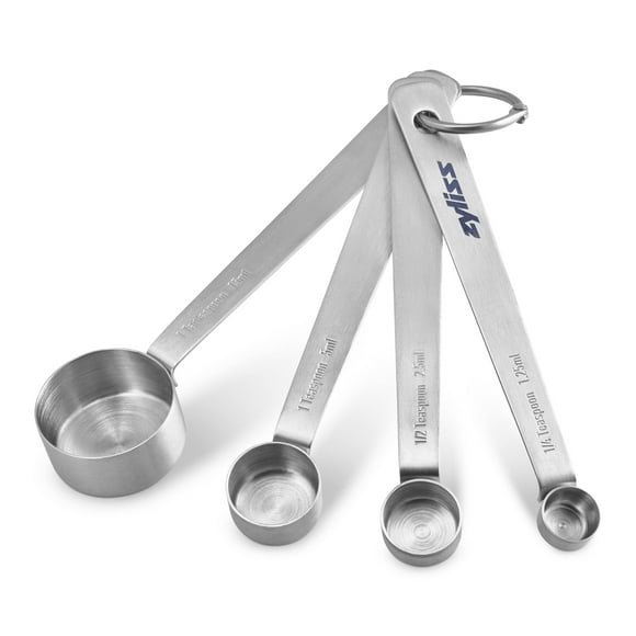 Zyliss Cuillères à Mesurer en Acier Inoxydable Premium - Ensemble de Cuillères à Mesurer en Acier Inoxydable - Cuillères à Mesurer pour Ingrédients Secs - Ustensiles de Cuisson et Outils de Cuisine Premium - 4 Pcs