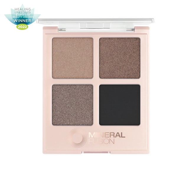 MINERAL FUSION Vegan Eye Shadow Palette, Rock Show | 4 Blendable Shades in Matte, Satin, Shimmer