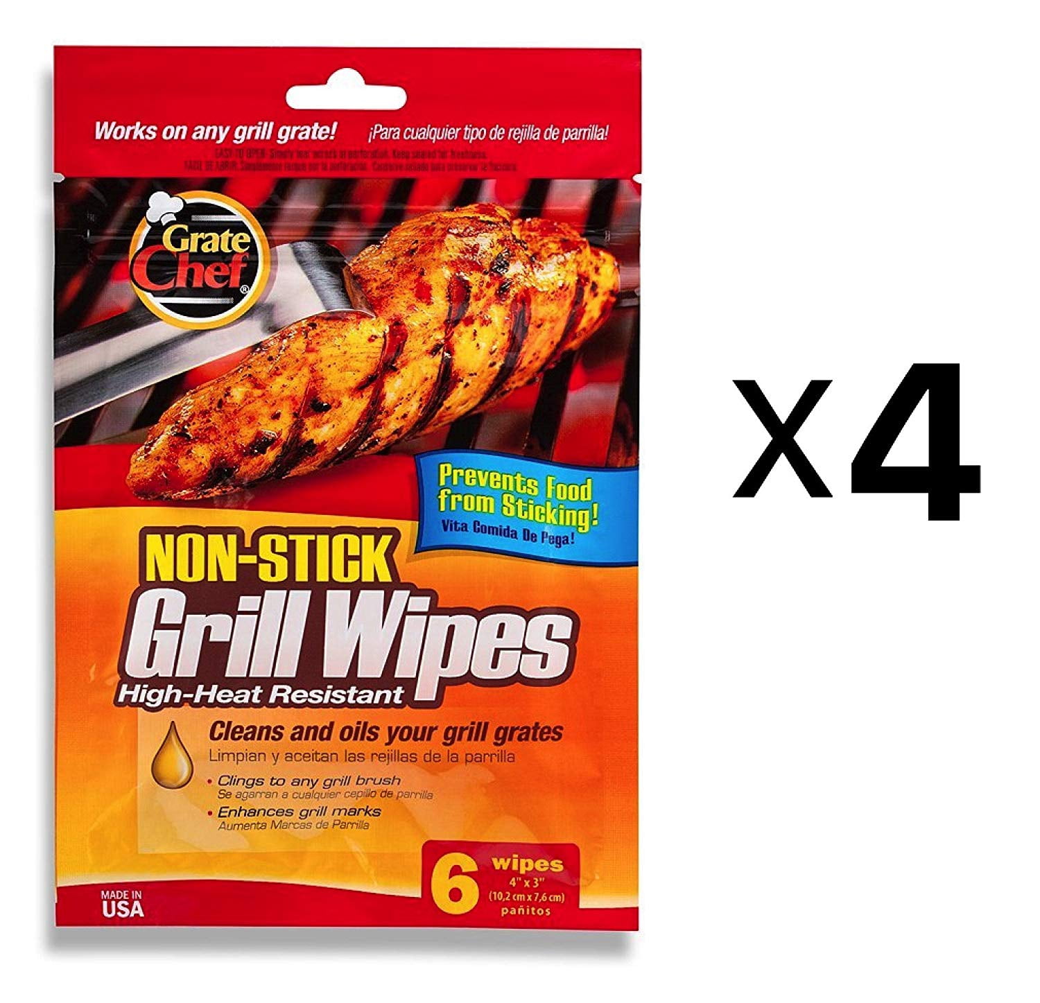 50110 6 Pk Grill Wipes6 grill wipes in each By Grate Chef