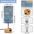 thumbnail image 2 of Touch Control Table Lamp with LED Bulb Bedside Lamp for Bedroom Living Room Parrots and Dolphins Pattern, 2 of 8
