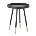 Chelsea Lane Round Bentwood Top Tray End Table, Black