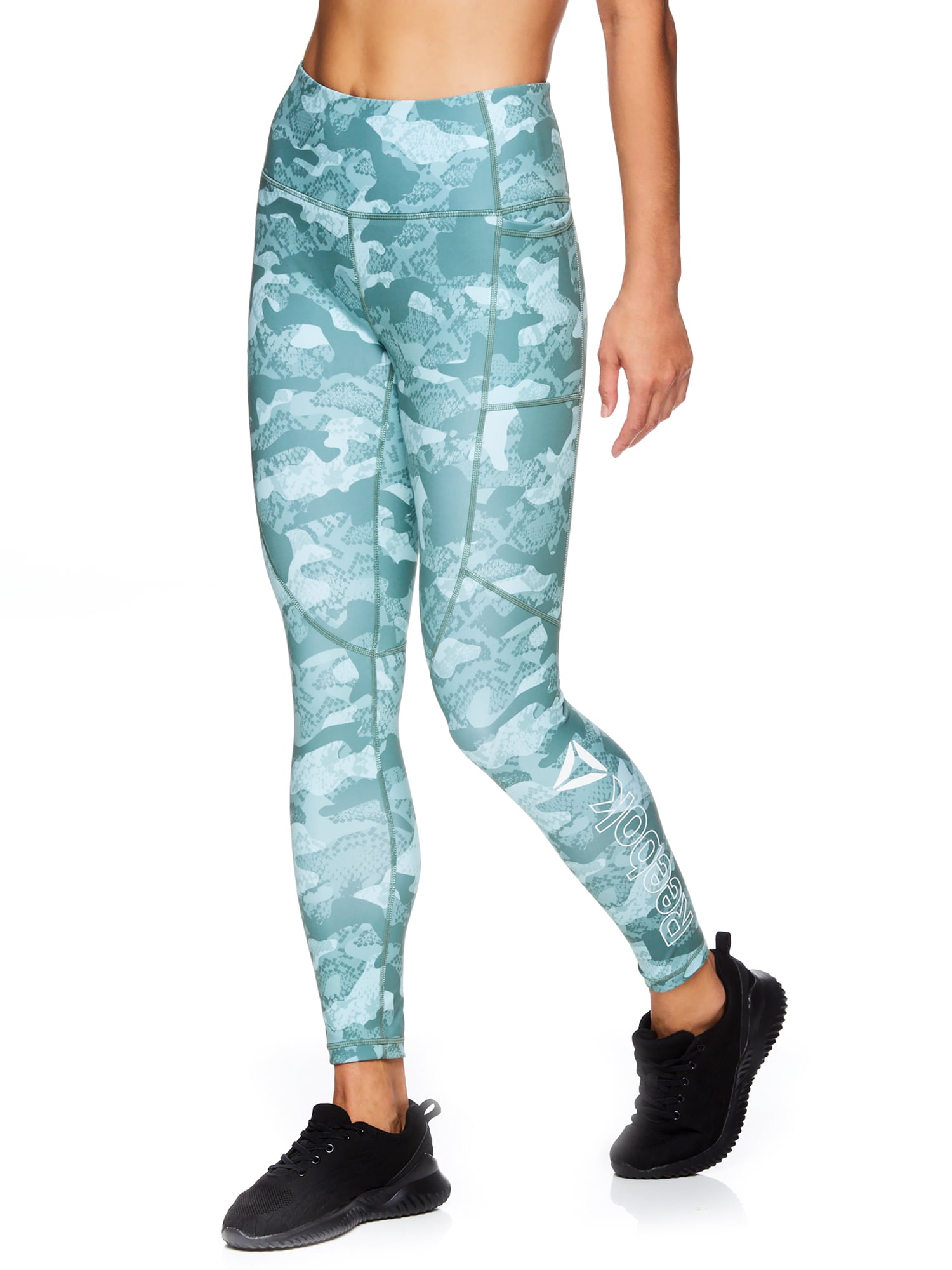 Reebok Women's Essential High Rise Printed Leggings With Side Pockets