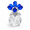 Blue, variant on ABCISI Crystal Rose Flower Figurine, Crystal Bouquet Ornament with Stems and Base for Home Office Festival Decor, Decorative Tabletop Centerpiece Collectible Floral Gift for Women, Aquamarine Blue