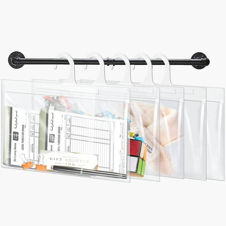 Hanging Storage Bags, Large Hook Clear Plastic Bags for Classroom, Library,  and Pharmacy Use
