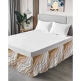 thumbnail image 4 of Beige Ombre Wrap Around Bed Skirts for Queen Bed 16" Drop,Bed Skirt with Adjustable Elastic Belt Dust Ruffle Bed Valance for Bedroom Hotel Modern Geometric Abstract Aesthetic Cream Bed Frame Cover, 4 of 7