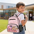 thumbnail image 4 of Jeiento Axolotl 13.5 Inch Kids Preschool Backpack for Toddler, Pink Lightweight School Bag for 2-5 Year Old Girls, Bookbag with 2 Front Pockets, 4 of 7