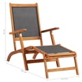thumbnail image 2 of vidaXL Patio Deck Chair Solid Acacia Wood and Textilene, 2 of 7